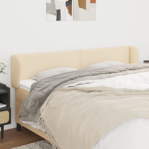 Mandloder Kopfteil mit Ohren Creme, 183x23x78/88 cm, Stoff, verstellbares Polster für Schlafzimmer, klassisches Design Mandloder Kopfteil mit Ohren Creme, 183x23x78/88 cm, Stoff, verstellbares Polster für Schlafzimmer, klassisches Design von Mandloder