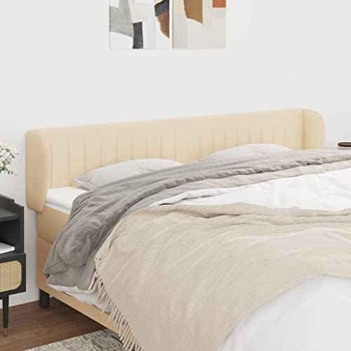 Mandloder Kopfteil mit Ohren Creme 203x23x78/88 cm, Höhenverstellbar, Robuster Stoff, Stabile Holzbeine, Klassisches Design für Bett Mandloder Kopfteil mit Ohren Creme 203x23x78/88 cm, Höhenverstellbar, Robuster Stoff, Stabile Holzbeine, Klassisches Design für Bett von Mandloder