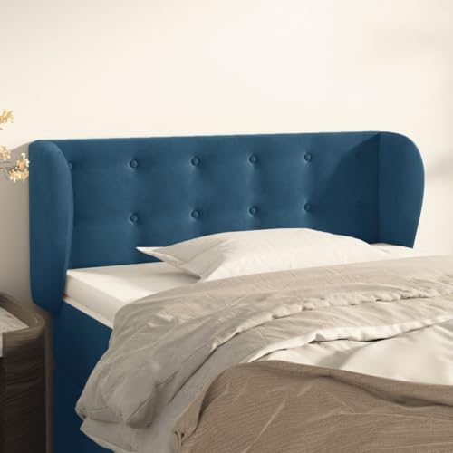 Mandloder Kopfteil mit Ohren Dunkelblau 93x23x78/88 cm Samt, Höhenverstellbares Bett-Kopfteil aus Holzwerkstoff für Schlafzimmer, Weicher Samtstoff Mandloder Kopfteil mit Ohren Dunkelblau 93x23x78/88 cm Samt, Höhenverstellbares Bett-Kopfteil aus Holzwerkstoff für Schlafzimmer, Weicher Samtstoff von Mandloder