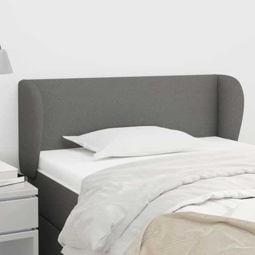 Mandloder Kopfteil mit Ohren Dunkelgrau 83x23x78/88 cm, Höhenverstellbares Bett Kopfteil aus Stoff für Schlafzimmer, Polster Bettzubehör Mandloder Kopfteil mit Ohren Dunkelgrau 83x23x78/88 cm, Höhenverstellbares Bett Kopfteil aus Stoff für Schlafzimmer, Polster Bettzubehör von Mandloder