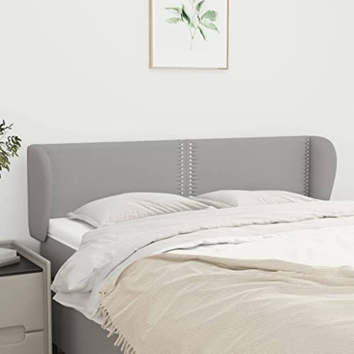 Mandloder Kopfteil mit Ohren Hellgrau 147x23x78/88 cm, Stoffbezug, verstellbare Höhe, Elegantes Bett-Headboard Mandloder Kopfteil mit Ohren Hellgrau 147x23x78/88 cm, Stoffbezug, verstellbare Höhe, Elegantes Bett-Headboard von Mandloder