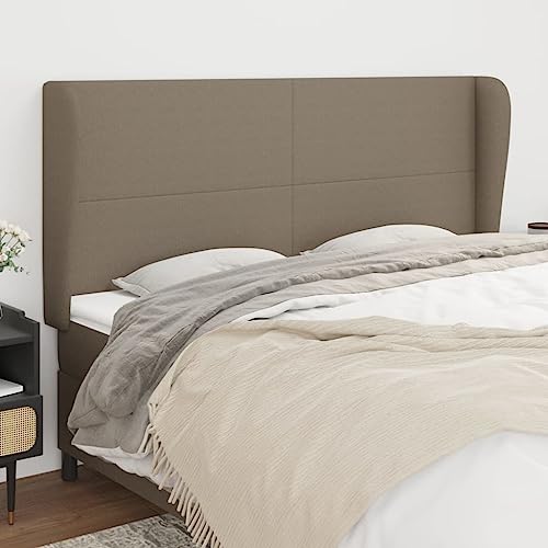 Mandloder Kopfteil mit Ohren Taupe, 203x23x118/128 cm, atmungsaktiver Stoff, höhenverstellbar für Betten, robuste Holzbeine, ideal als Rückenlehne Mandloder Kopfteil mit Ohren Taupe, 203x23x118/128 cm, atmungsaktiver Stoff, höhenverstellbar für Betten, robuste Holzbeine, ideal als Rückenlehne von Mandloder