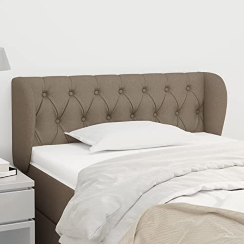 Mandloder Kopfteil mit Ohren Taupe, 93x23x78/88 cm, verstellbares Stoff-Kopfteil für Bettrahmen, klassisches Design, Holzbeine Mandloder Kopfteil mit Ohren Taupe, 93x23x78/88 cm, verstellbares Stoff-Kopfteil für Bettrahmen, klassisches Design, Holzbeine von Mandloder