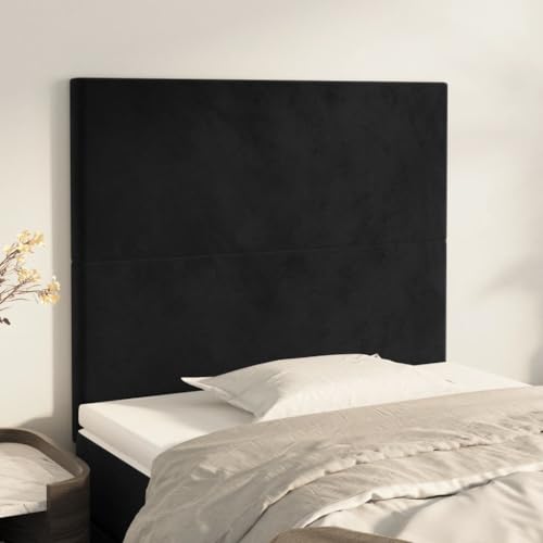Mandloder Kopfteile 2 STK. Schwarz 80x5x78/88 cm Samt, Höhenverstellbares Bett-Kopfteil aus weichem Samtstoff, Robustes Polster für Schlafzimmer, Inklusive Holzbeine Mandloder Kopfteile 2 STK. Schwarz 80x5x78/88 cm Samt, Höhenverstellbares Bett-Kopfteil aus weichem Samtstoff, Robustes Polster für Schlafzimmer, Inklusive Holzbeine von Mandloder