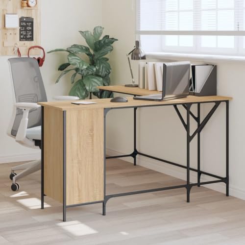 Mandloder L-förmiger Schreibtisch Sonoma-Eiche 141x141x75 cm, robuster Holzwerkstoff Computertisch mit Metallrahmen, verstellbaren Beinen, viel Stauraum für Home-Office, Büro Mandloder L-förmiger Schreibtisch Sonoma-Eiche 141x141x75 cm, robuster Holzwerkstoff Computertisch mit Metallrahmen, verstellbaren Beinen, viel Stauraum für Home-Office, Büro von Mandloder
