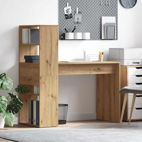 Mandloder Moderner Schreibtisch Eiche handwerklich, 113x54x120 cm, Holzwerkstoff, mit 4 Regalen für Büro, Wohnzimmer, Arbeitszimmer, ideal zum Schreiben & Arbeiten am Laptop Mandloder Moderner Schreibtisch Eiche handwerklich, 113x54x120 cm, Holzwerkstoff, mit 4 Regalen für Büro, Wohnzimmer, Arbeitszimmer, ideal zum Schreiben & Arbeiten am Laptop von Mandloder