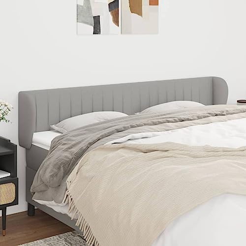 Mandloder Modernes Kopfteil mit Ohren, hellgrau, 203x23x78/88 cm, strapazierfähiger Stoff, höhenverstellbar, Robustes Holz, für Schlafzimmerbetten Mandloder Modernes Kopfteil mit Ohren, hellgrau, 203x23x78/88 cm, strapazierfähiger Stoff, höhenverstellbar, Robustes Holz, für Schlafzimmerbetten von Mandloder