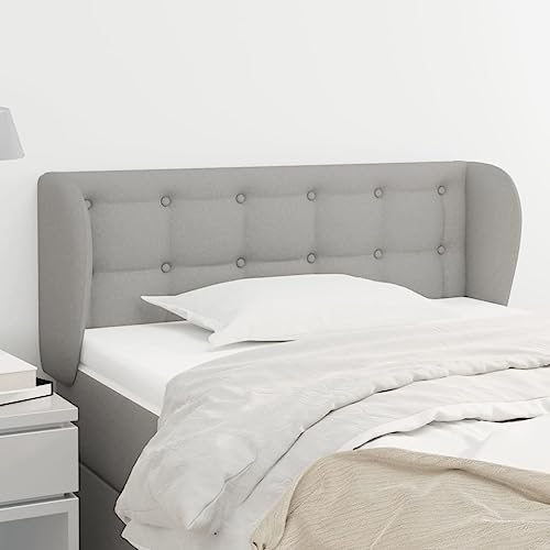 Mandloder Modernes Kopfteil mit Ohren, hellgrau, 83x23x78/88 cm, stabiles Stoff-Polsterbett-Kopfteil, höhenverstellbar für Schlafzimmer-Betten Mandloder Modernes Kopfteil mit Ohren, hellgrau, 83x23x78/88 cm, stabiles Stoff-Polsterbett-Kopfteil, höhenverstellbar für Schlafzimmer-Betten von Mandloder