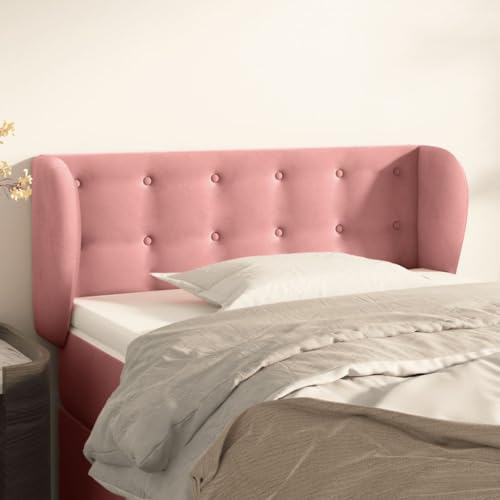 Mandloder Rosa Samt Kopfteil mit Ohren, verstellbar, 93x23x78/88 cm, weiches Bett-Kopfteil für Schlafzimmer und Gästezimmer, bietet Komfort und Stabilität Mandloder Rosa Samt Kopfteil mit Ohren, verstellbar, 93x23x78/88 cm, weiches Bett-Kopfteil für Schlafzimmer und Gästezimmer, bietet Komfort und Stabilität von Mandloder