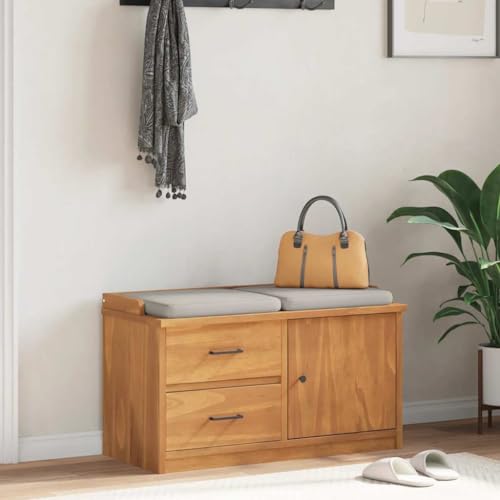 Mandloder SANDNES Flurbank aus massivem Kiefernholz, 87x40x50 cm, robust & stabil, mit Akazienholz-Optik, ideal für Eingangsbereich & Garderobe Mandloder SANDNES Flurbank aus massivem Kiefernholz, 87x40x50 cm, robust & stabil, mit Akazienholz-Optik, ideal für Eingangsbereich & Garderobe von Mandloder