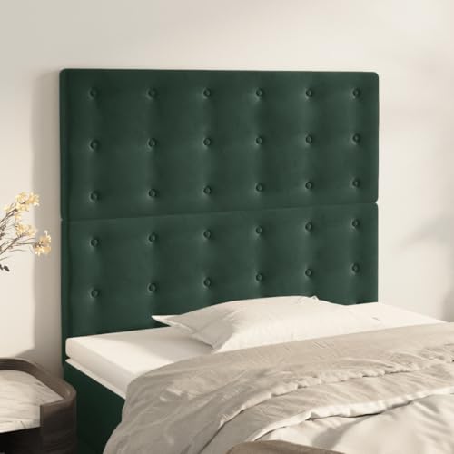 Mandloder Samt Kopfteile, 2 Stück, Dunkelgrün, 100x5x78/88 cm, Höhenverstellbares Bett Kopfteil für Schlafzimmer, Weiches Rückenpolster Mandloder Samt Kopfteile, 2 Stück, Dunkelgrün, 100x5x78/88 cm, Höhenverstellbares Bett Kopfteil für Schlafzimmer, Weiches Rückenpolster von Mandloder