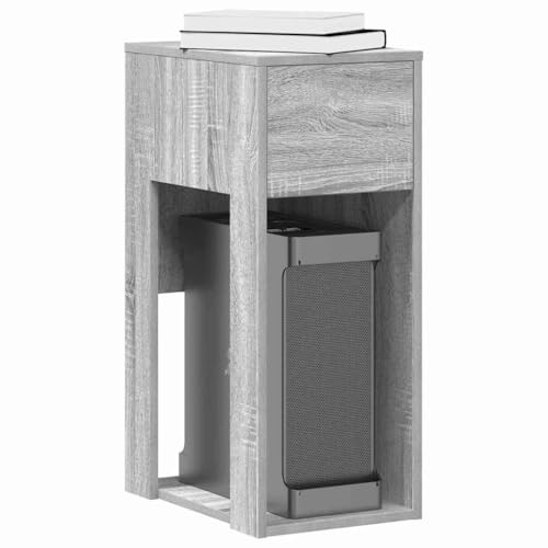 Mandloder Schlanker Computerschrank mit Schublade, Grau Sonoma, 30x44x74 cm, Robuster Holzwerkstoff PC Schrank für Home Office und Arbeitsplatzorganisation von Mandloder