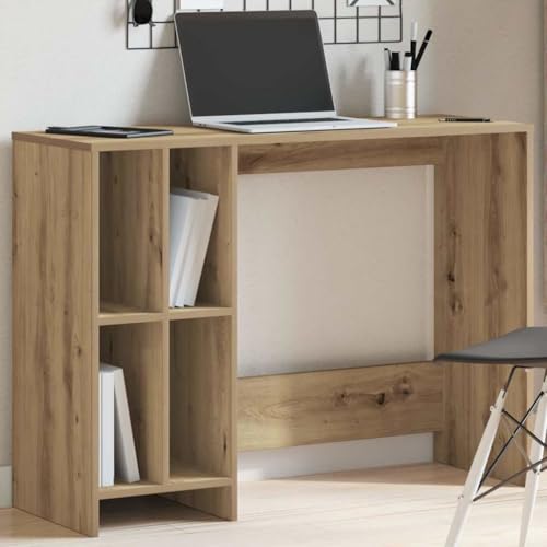 Mandloder Schreibtisch Artisan-Eiche 102,5x35x75 cm, robuster Holzwerkstoff Bürotisch mit 4 Fächern für Laptop und Bürobedarf, ideal für Home-Office und Studentenzimmer von Mandloder