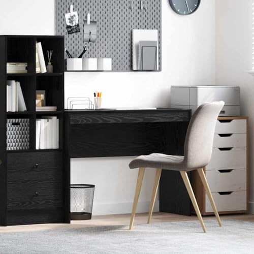Mandloder Schreibtisch Schwarze Eiche 100x40x76 cm, robuster Holzwerkstoff Arbeitstisch für Laptop im Home Office, modernes Design und praktische Ablage von Mandloder
