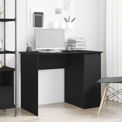 Mandloder Schreibtisch Schwarze Eiche 100x55x75 cm, Robuster Holzwerkstoff Bürotisch mit Stauraum, PC-Tisch für Home Office, Laptop und Gaming von Mandloder