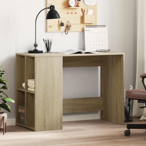 Mandloder Schreibtisch Sonoma-Eiche 102x50x75 cm, robuster Holzwerkstoff Bürotisch für Computer & Laptop, Home-Office Möbel mit viel Stauraum, einfache Reinigung von Mandloder