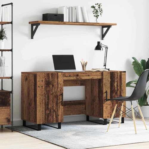 Mandloder Schreibtisch mit Regal Altholz Optik 140x50x75 cm, robuster Computertisch aus Holzwerkstoff für Home Office, modernes Arbeitszimmer, Büro & Gaming Mandloder Schreibtisch mit Regal Altholz Optik 140x50x75 cm, robuster Computertisch aus Holzwerkstoff für Home Office, modernes Arbeitszimmer, Büro & Gaming von Mandloder