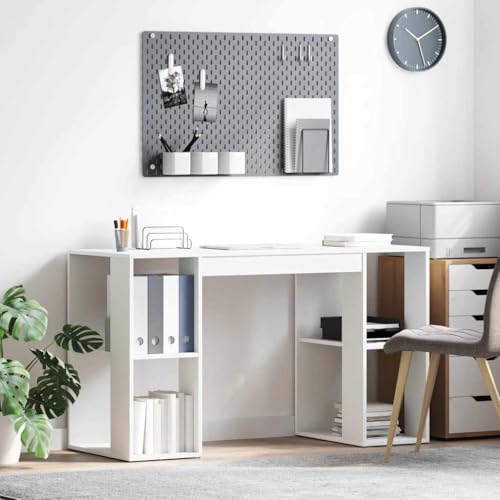 Mandloder Schreibtisch mit Stauraum Weiß, 130x50,5x75 cm Home Office Computertisch aus Holzwerkstoff, ideal für Arbeitszimmer und Schlafzimmer Mandloder Schreibtisch mit Stauraum Weiß, 130x50,5x75 cm Home Office Computertisch aus Holzwerkstoff, ideal für Arbeitszimmer und Schlafzimmer von Mandloder