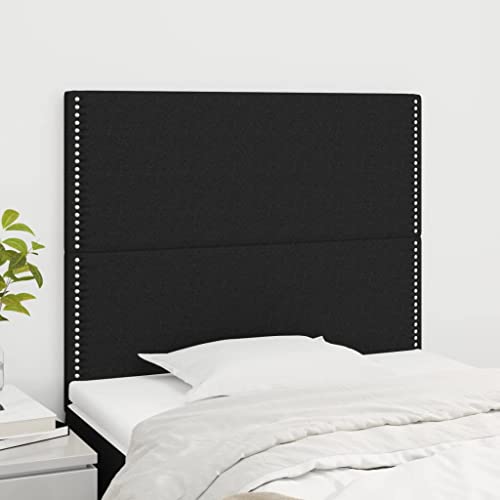 Mandloder Schwarze Kopfteile, 2er-Set, 90x5x78/88 cm, aus Stoff, höhenverstellbar, Robustes Bett-Rückenpolster für Schlafzimmer, klassisches Design mit Nieten Mandloder Schwarze Kopfteile, 2er-Set, 90x5x78/88 cm, aus Stoff, höhenverstellbar, Robustes Bett-Rückenpolster für Schlafzimmer, klassisches Design mit Nieten von Mandloder