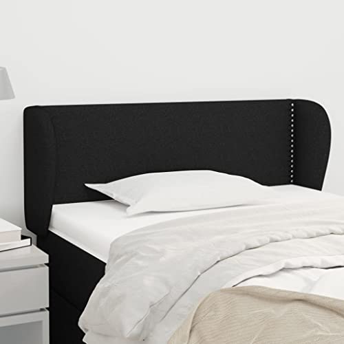 Mandloder Schwarzes Kopfteil mit Ohren, 103x23x78/88 cm, verstellbare Höhe, Robustes Stoff-Polster für Bett, Schlafzimmer Mandloder Schwarzes Kopfteil mit Ohren, 103x23x78/88 cm, verstellbare Höhe, Robustes Stoff-Polster für Bett, Schlafzimmer von Mandloder