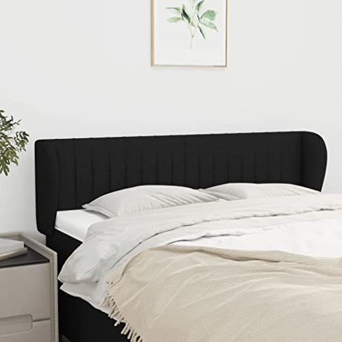 Mandloder Schwarzes Kopfteil mit Ohren, 147x23x78/88 cm, verstellbar, atmungsaktiver Stoff, Robustes Holz, ideal für Schlafzimmer Mandloder Schwarzes Kopfteil mit Ohren, 147x23x78/88 cm, verstellbar, atmungsaktiver Stoff, Robustes Holz, ideal für Schlafzimmer von Mandloder
