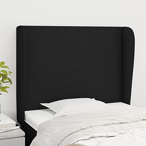 Mandloder Schwarzes Kopfteil mit Ohren, 83x23x118/128 cm, verstellbar, Stoff-Bett-Headboard für Schlafzimmer, stabiles Holzgestell, Komfortables Rückenpolster Mandloder Schwarzes Kopfteil mit Ohren, 83x23x118/128 cm, verstellbar, Stoff-Bett-Headboard für Schlafzimmer, stabiles Holzgestell, Komfortables Rückenpolster von Mandloder
