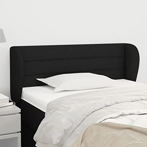 Mandloder Schwarzes Kopfteil mit Ohren, 93x23x78/88 cm, aus strapazierfähigem Stoff, höhenverstellbar, für Schlafzimmer, klassisches Design, robuste Holzbeine Mandloder Schwarzes Kopfteil mit Ohren, 93x23x78/88 cm, aus strapazierfähigem Stoff, höhenverstellbar, für Schlafzimmer, klassisches Design, robuste Holzbeine von Mandloder