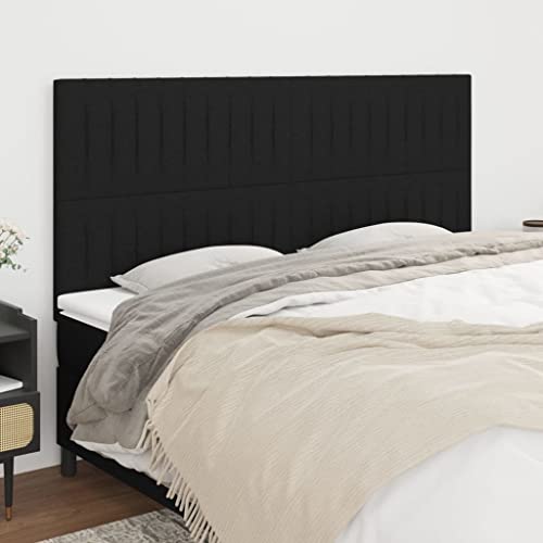 Mandloder Schwarzes Stoff Kopfteil Set, 4 Stück 80x5x78/88 cm für Bettrahmen, Höhenverstellbar mit Robusten Holzbeinen, Atmungsaktives Design für Schlafzimmer Mandloder Schwarzes Stoff Kopfteil Set, 4 Stück 80x5x78/88 cm für Bettrahmen, Höhenverstellbar mit Robusten Holzbeinen, Atmungsaktives Design für Schlafzimmer von Mandloder