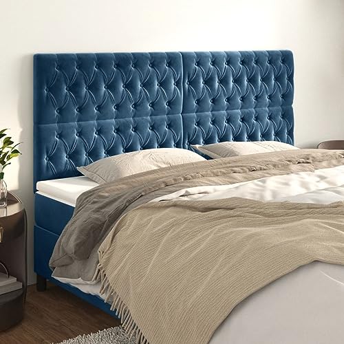 Mandloder Verstellbares Kopfteil Dunkelblau 4er-Set aus Samt, 100x7x78/88 cm, weich gepolstert für Betten, stilvolles Design, Flexible Höhenanpassung für Schlafzimmer Mandloder Verstellbares Kopfteil Dunkelblau 4er-Set aus Samt, 100x7x78/88 cm, weich gepolstert für Betten, stilvolles Design, Flexible Höhenanpassung für Schlafzimmer von Mandloder