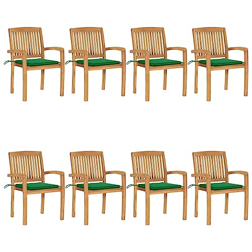 Massivholz Teak Gartenstühle 8er Set, stapelbar mit Kissen, witterungsbeständige Outdoor Gartenmöbel, langlebige Stühle für Terrasse & Esszimmer, pflegeleicht und platzsparend Massivholz Teak Gartenstühle 8er Set, stapelbar mit Kissen, witterungsbeständige Outdoor Gartenmöbel, langlebige Stühle für Terrasse & Esszimmer, pflegeleicht und platzsparend von Mandloder