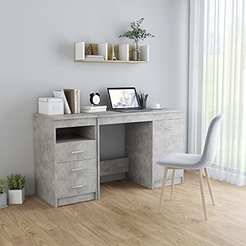 Moderner Schreibtisch Betongrau 140x50x76 cm mit 3 Schubladen und 1 Tür, Robuster Holzwerkstoff Bürotisch für Studium und Home-Office, Elegante Arbeitsplatte Moderner Schreibtisch Betongrau 140x50x76 cm mit 3 Schubladen und 1 Tür, Robuster Holzwerkstoff Bürotisch für Studium und Home-Office, Elegante Arbeitsplatte von Mandloder