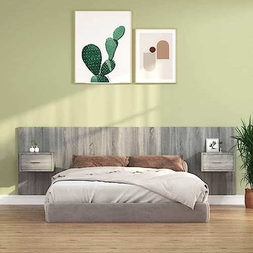 Modernes Bettkopfteil mit integrierten Nachttischen, Grau Sonoma Holzwerkstoff, 160x80 cm, Robustes Wandpaneel für Schlafzimmer Modernes Bettkopfteil mit integrierten Nachttischen, Grau Sonoma Holzwerkstoff, 160x80 cm, Robustes Wandpaneel für Schlafzimmer von Mandloder
