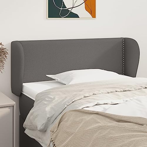 Modernes Kopfteil mit Ohren, 93x23x78/88 cm, verstellbar, Kunstleder Grau, bequemer Wandschutz für Schlafzimmerbetten Modernes Kopfteil mit Ohren, 93x23x78/88 cm, verstellbar, Kunstleder Grau, bequemer Wandschutz für Schlafzimmerbetten von Mandloder