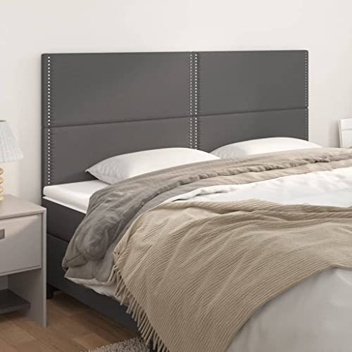 Möbel Kunstleder Kopfteil Grau 90x5x78/88 cm, 4er-Set Höhenverstellbare Wandpaneele für Schlafzimmer, Langlebig & Schmutzabweisend für gemütliches Lesen im Bett Möbel Kunstleder Kopfteil Grau 90x5x78/88 cm, 4er-Set Höhenverstellbare Wandpaneele für Schlafzimmer, Langlebig & Schmutzabweisend für gemütliches Lesen im Bett von Mandloder