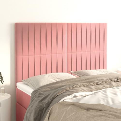 Rosa Samt Kopfteil Set, 4 Stück, verstellbar für Einzelbetten, 72x5x78/88 cm, weich gepolstert, Wandpaneele für Schlafzimmer, gemütliches Ambiente Rosa Samt Kopfteil Set, 4 Stück, verstellbar für Einzelbetten, 72x5x78/88 cm, weich gepolstert, Wandpaneele für Schlafzimmer, gemütliches Ambiente von Mandloder