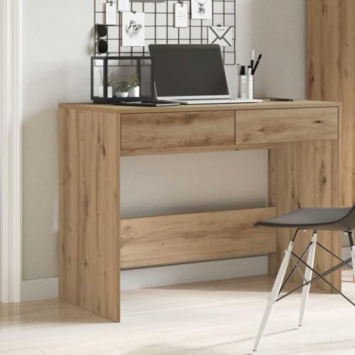 Schreibtisch Artisan-Eiche 101x50x76,5 cm, langlebiger Holzwerkstoff für Büro und Zuhause, mit 2 Schubladen, ideal als Computer- oder Arbeitstisch Schreibtisch Artisan-Eiche 101x50x76,5 cm, langlebiger Holzwerkstoff für Büro und Zuhause, mit 2 Schubladen, ideal als Computer- oder Arbeitstisch von Mandloder