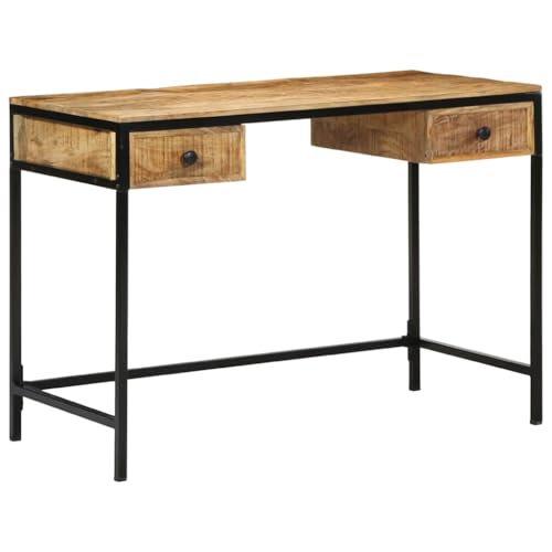Schreibtisch Braun 105 x 50 x 75 cm Massivholz Mango, Moderner Computertisch mit Schubladen, Eleganter Bürotisch für Schlafzimmer und Heimbüro Schreibtisch Braun 105 x 50 x 75 cm Massivholz Mango, Moderner Computertisch mit Schubladen, Eleganter Bürotisch für Schlafzimmer und Heimbüro von Mandloder