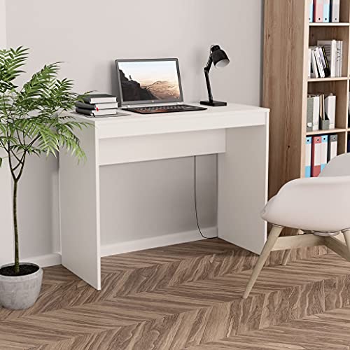 Schreibtisch Weiß 90x40x72 cm, Moderner Computertisch aus Holzwerkstoff für Büro und Home Office, Kompakter Laptoptisch mit robuster Oberfläche Schreibtisch Weiß 90x40x72 cm, Moderner Computertisch aus Holzwerkstoff für Büro und Home Office, Kompakter Laptoptisch mit robuster Oberfläche von Mandloder
