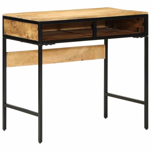 Schreibtisch mit Regal, Braun, 80x50x75 cm, Massives Mangoholz, Moderner Bürotisch für Home-Office, Laptop, Lernen und Schreiben Schreibtisch mit Regal, Braun, 80x50x75 cm, Massives Mangoholz, Moderner Bürotisch für Home-Office, Laptop, Lernen und Schreiben von Mandloder