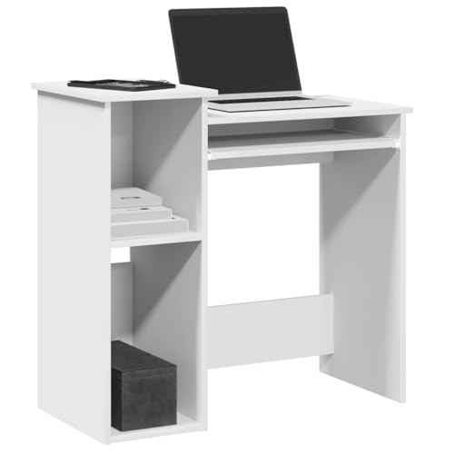 Schreibtisch mit Regalen, Weiß, 84x40x78 cm, aus robustem Holzwerkstoff, ideal für Laptop-Arbeit im Büro oder Schlafzimmer, vielseitig einsetzbar Schreibtisch mit Regalen, Weiß, 84x40x78 cm, aus robustem Holzwerkstoff, ideal für Laptop-Arbeit im Büro oder Schlafzimmer, vielseitig einsetzbar von Mandloder