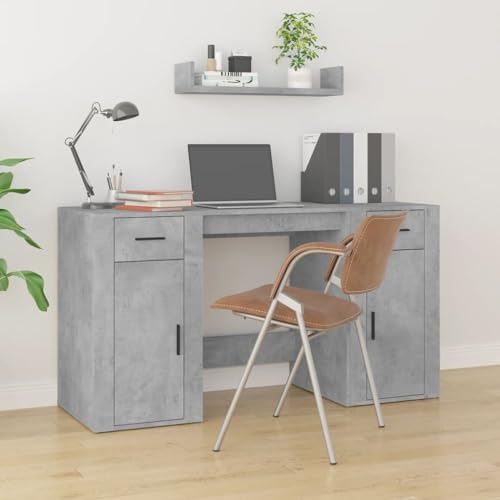 Schreibtisch mit Stauraum, Betongrau Holzwerkstoff, 100x49x75 cm Arbeitstisch für Büro, Schlafzimmer, Laptop, zum Schreiben, modernes Möbelset Schreibtisch mit Stauraum, Betongrau Holzwerkstoff, 100x49x75 cm Arbeitstisch für Büro, Schlafzimmer, Laptop, zum Schreiben, modernes Möbelset von Mandloder