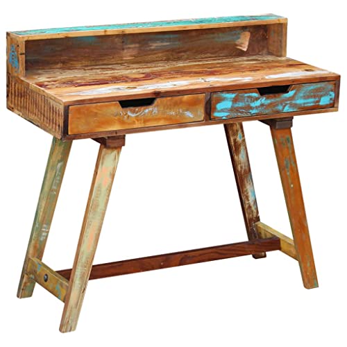 Vintage Schreibtisch Altholz Massivholz, 100x45x90cm Mehrfarbig, Handgefertigt mit 2 Schubladen für Büro, Home-Office & Laptop – Rustikaler Arbeitstisch Vintage Schreibtisch Altholz Massivholz, 100x45x90cm Mehrfarbig, Handgefertigt mit 2 Schubladen für Büro, Home-Office & Laptop – Rustikaler Arbeitstisch von Mandloder