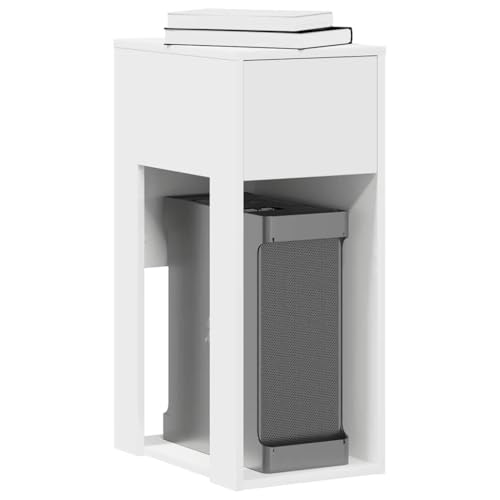 Weißer Computerschrank mit Schublade, 30x44x74 cm, vielseitiger PC-Rollcontainer für Büro und Zuhause, langlebiges Holzwerkstoff-Möbelstück von Mandloder