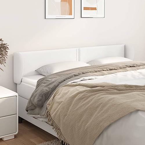Weißes Kopfteil mit Ohren aus Kunstleder, 183x23x78/88 cm, verstellbar, stilvolles Design für Schlafzimmer, bequemes Rückenpolster Weißes Kopfteil mit Ohren aus Kunstleder, 183x23x78/88 cm, verstellbar, stilvolles Design für Schlafzimmer, bequemes Rückenpolster von Mandloder