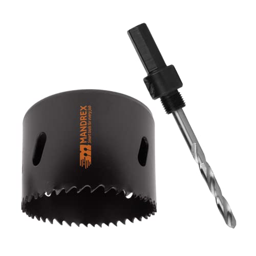 Mandrex | Bi-Metall Lochsäge EasyXcut M3 mit 45 mm Schnitttiefe für Stahl, Eisen, Holz, & PVC | MHB300030B+MX200082HSB | Ø 30 mm von Mandrex Smart tools for every job