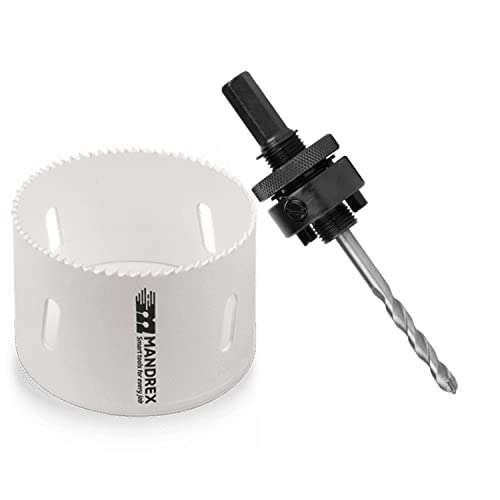 Mandrex | Bi-Metall Lochsäge FineXcut 8% Kobaltlegierung & 38 mm Schnitttiefe für dünne Stahlbleche & Acryl | MHB60051B + MX200081HSB | Ø 51 mm Mandrex | Bi-Metall Lochsäge FineXcut 8% Kobaltlegierung & 38 mm Schnitttiefe für dünne Stahlbleche & Acryl | MHB60051B + MX200081HSB | Ø 51 mm von Mandrex Smart tools for every job