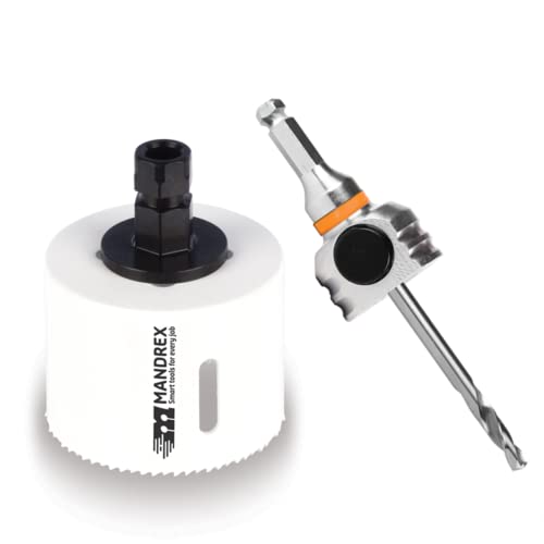 Mandrex | Bi-Metall Lochsäge FineXcut 8% Kobaltlegierung & 38 mm Schnitttiefe für dünne Stahlbleche & Acryl | MHB6Q098B+MX200026B | Ø 98 mm von Mandrex Smart tools for every job
