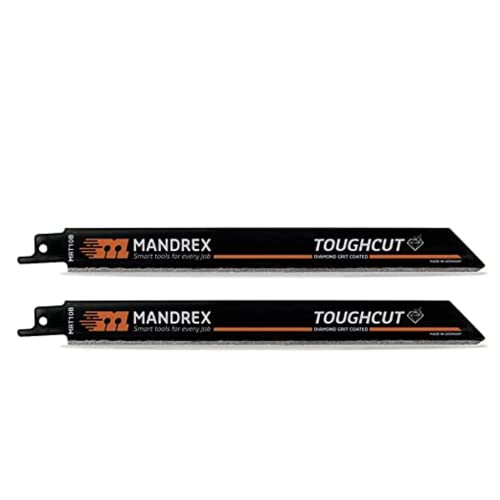Mandrex | Diamant Säbelsägeblatt Universal TOUGHCUT Tigersägeblatt für Gusseisen, Fiberglas, Fliesen & Beton | 2 Stück - 200 mm Mandrex | Diamant Säbelsägeblatt Universal TOUGHCUT Tigersägeblatt für Gusseisen, Fiberglas, Fliesen & Beton | 2 Stück - 200 mm von Mandrex Smart tools for every job