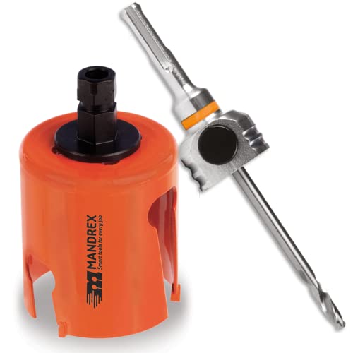 Mandrex | Mehrzweck Lochsäge SuperXcut Hartmetallzähnen, 60mm Schnitttiefe, mit Aufnahme | MHMQ0035B+MX200020SB | Ø 35mm von Mandrex Smart tools for every job