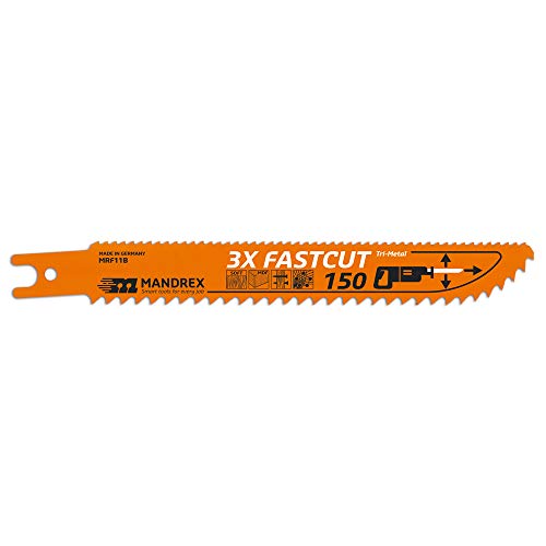 Mandrex | Säbelsägeblatt FASTCUT schneidet 3-fach 4,2mm Tigersägeblatt für Holz & Fiberglas | 150 mm | 2er Set von Mandrex Smart tools for every job
